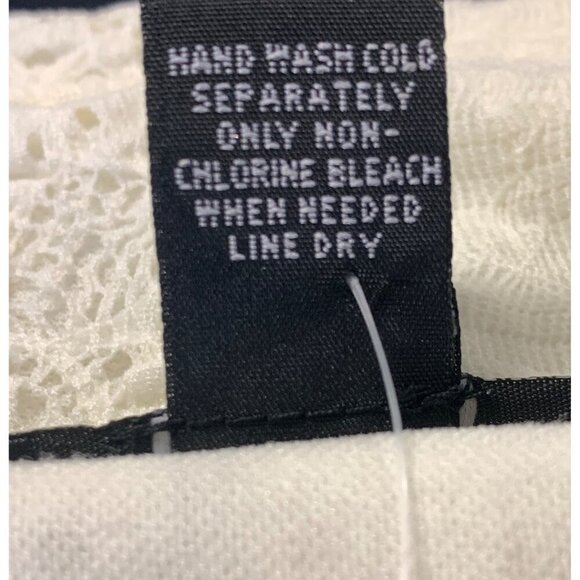 Alfani Women Top Blouse Size Large L Lace V-Neck Blouse Ivory Short Sleeve New - Picture 7 of 7